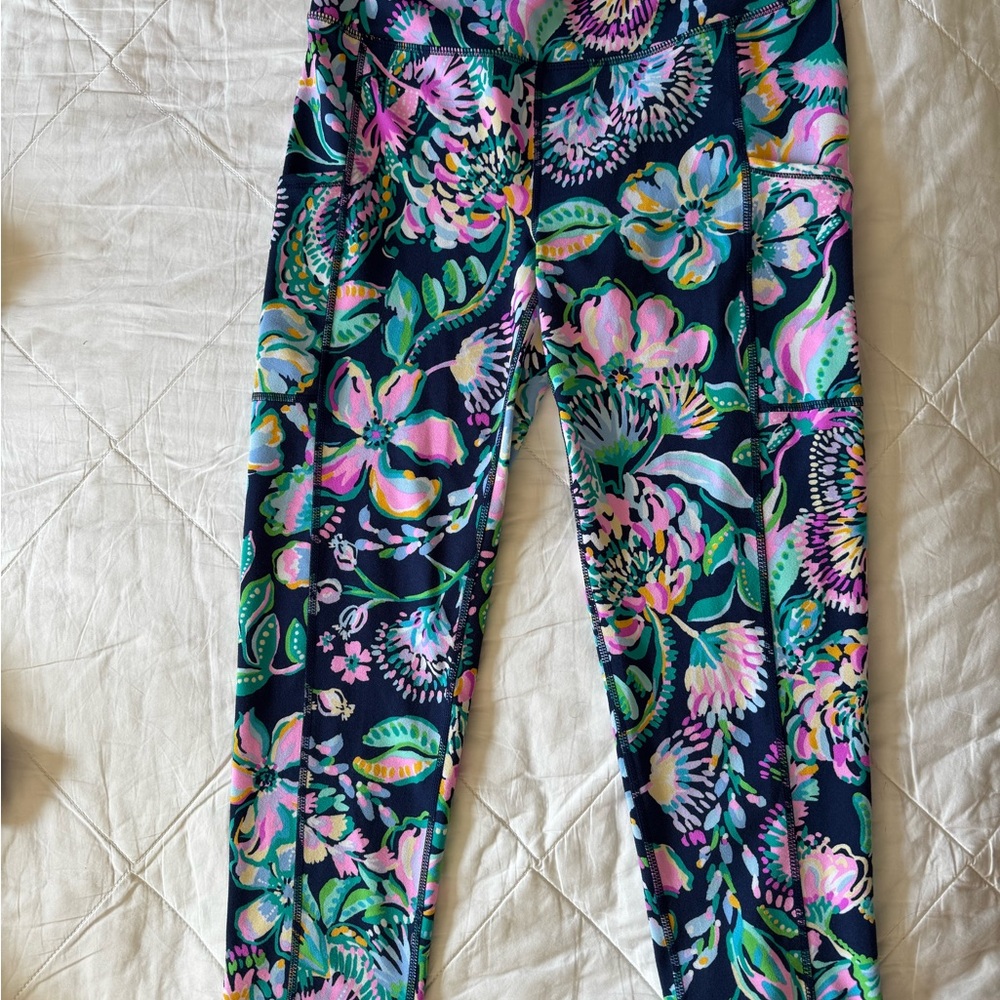 Lilly Pulitzer Blue and Pink Floral Leggings